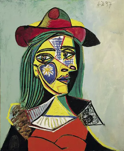 Picassos Frau mit Hut und Pelzkragen (Woman in Hat and Fur Collar) Pablo Picasso